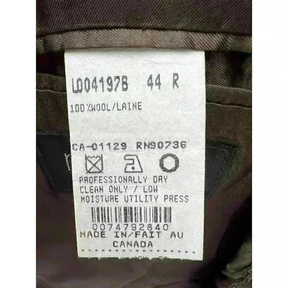 Vintage Chaps Ralph Lauren Sport Coat Men's 44R Wool Brown Three Button Blazer - Picture 14 of 16